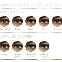 Farbefekte auf dunklen Augen